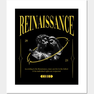 Renaissance Yellow Streetwear Design Statue Roman Posters and Art